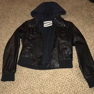 Black leather jacket